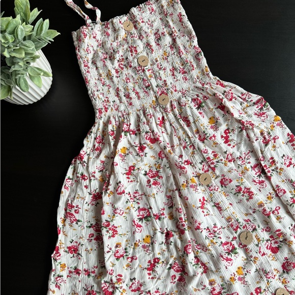 Floral Dress with Button Details - Picture 1 of 3